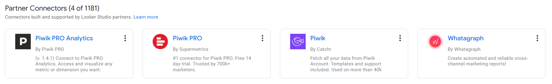 Piwik PRO partner connectors